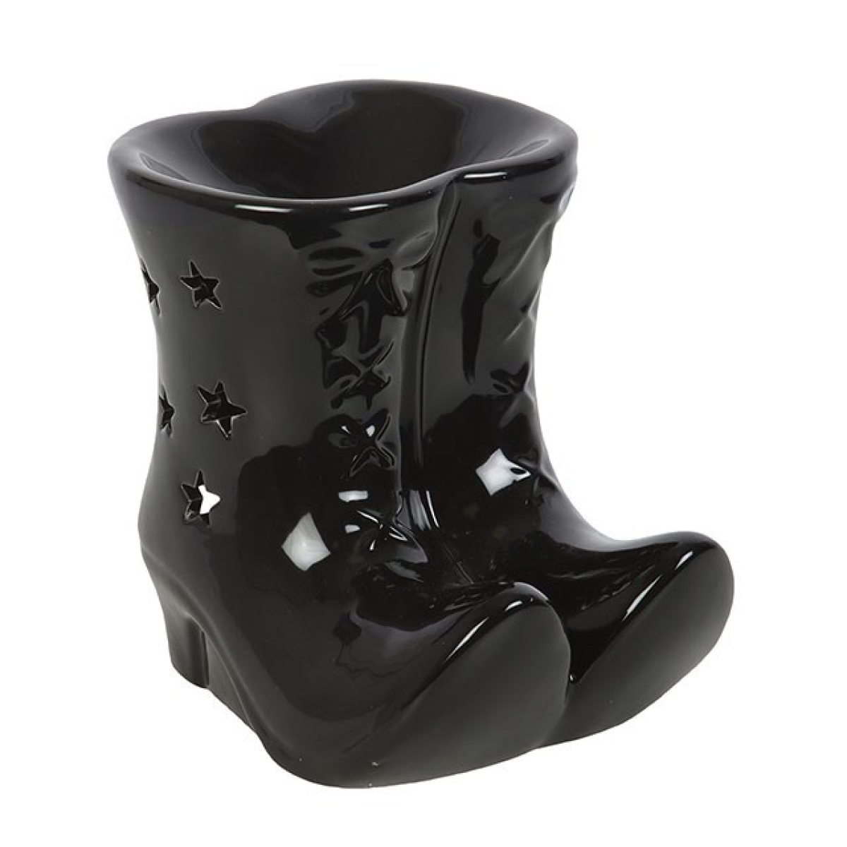 Witch Boots Ceramic Oil Burner – Black Gothic Home Fragrance Decor