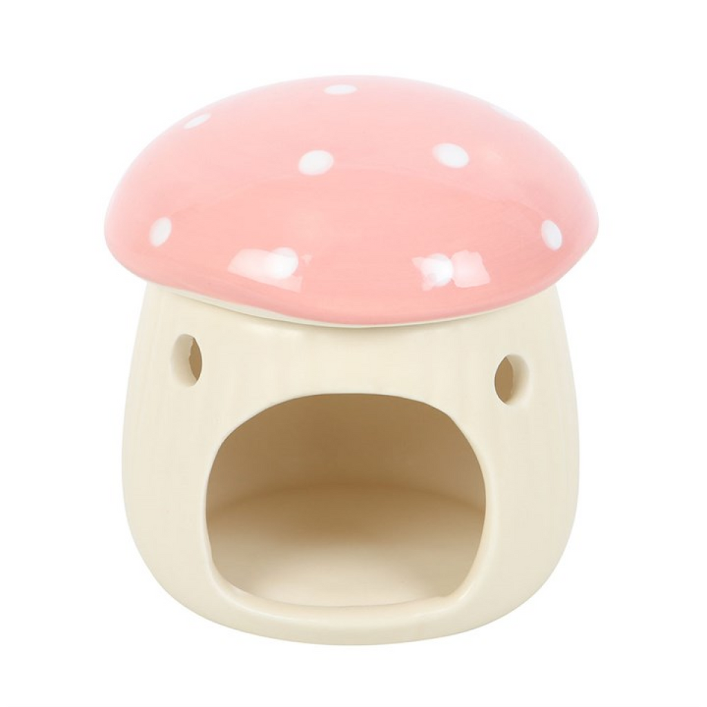 Pink Mushroom Ceramic Oil Burner – Cute Fairycore Home Fragrance Decor