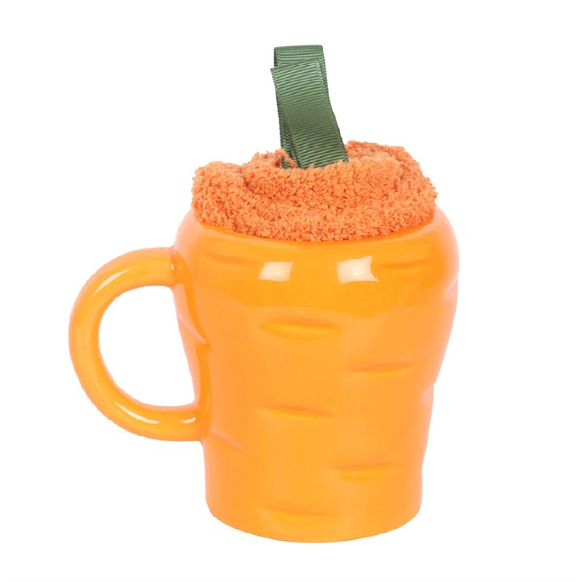 Carrot Shaped Mug & Fluffy Socks Gift Set – Fun Gardener Present