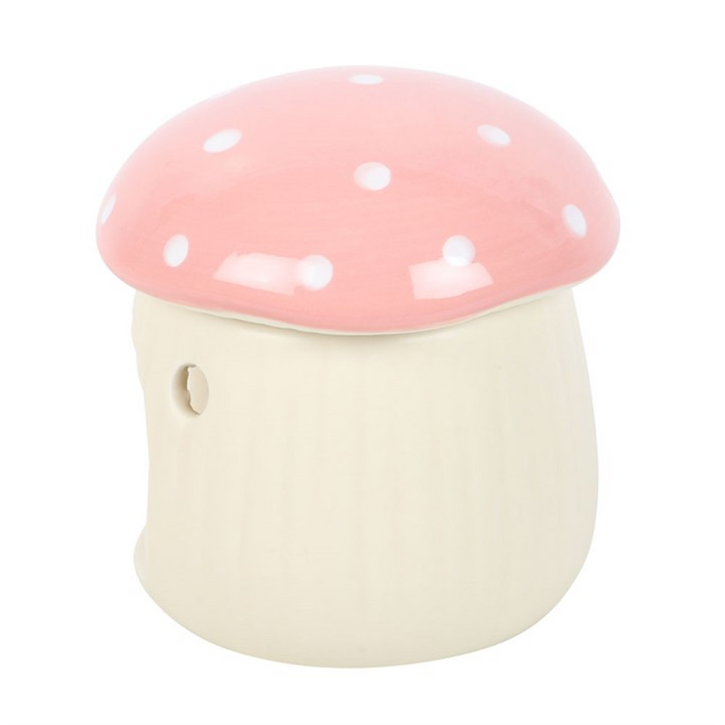 Pink Mushroom Ceramic Oil Burner – Cute Fairycore Home Fragrance Decor