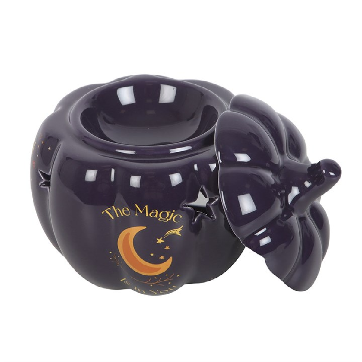 Midnight Blue Pumpkin Ceramic Oil Burner – Autumn Home Fragrance Decor