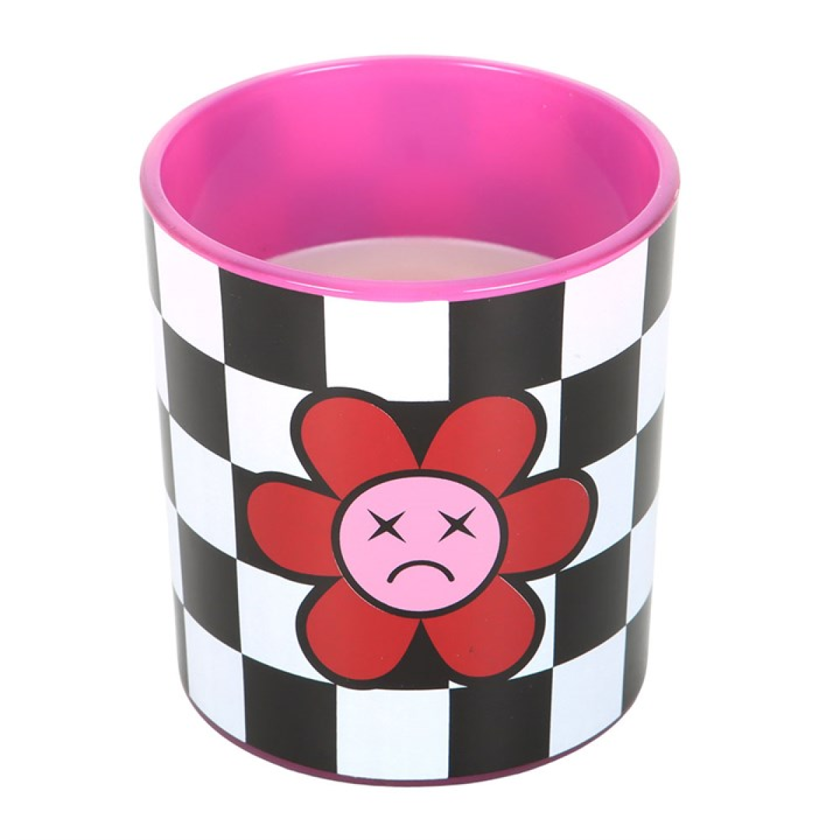 Sad Flower Checkerboard Candle with Coconut Rose Scent – 35hr Burn Mood Gift