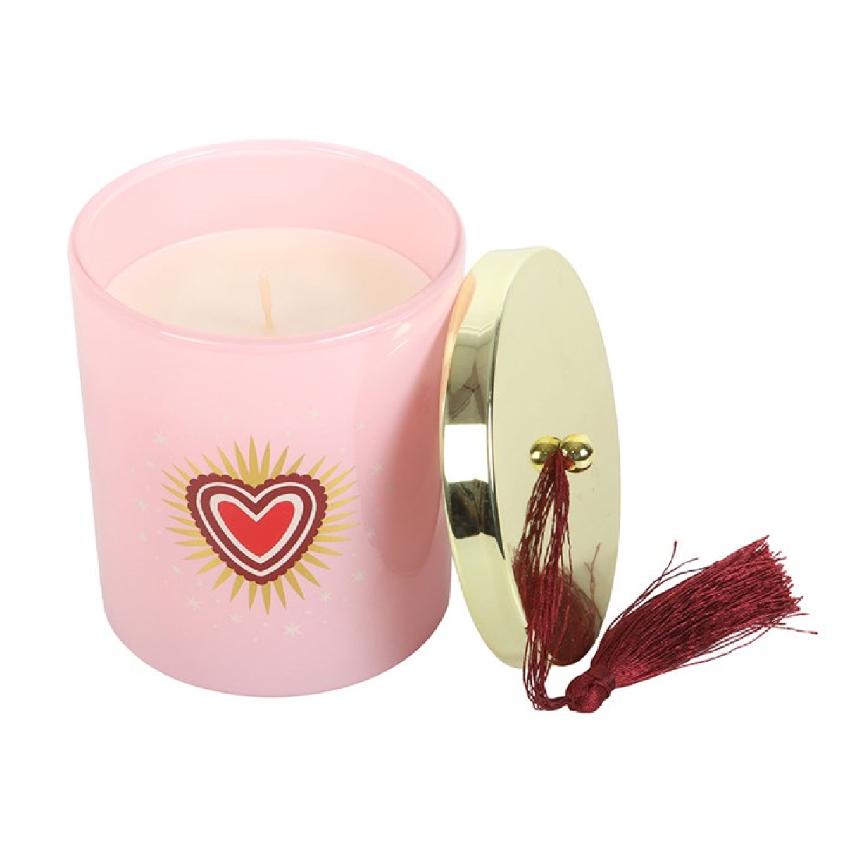 Burning Love Black Fig Scented Candle in Pink Jar with Gold Lid – 28hr Burn