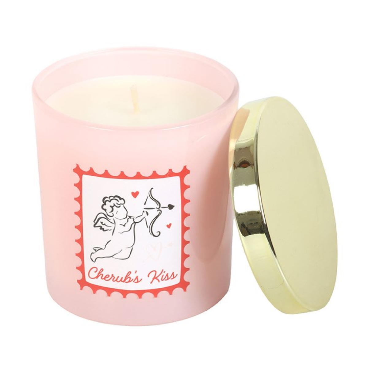Cherub’s Kiss Scented Candle – Passionberry & Peach Romantic Pink Jar Candle