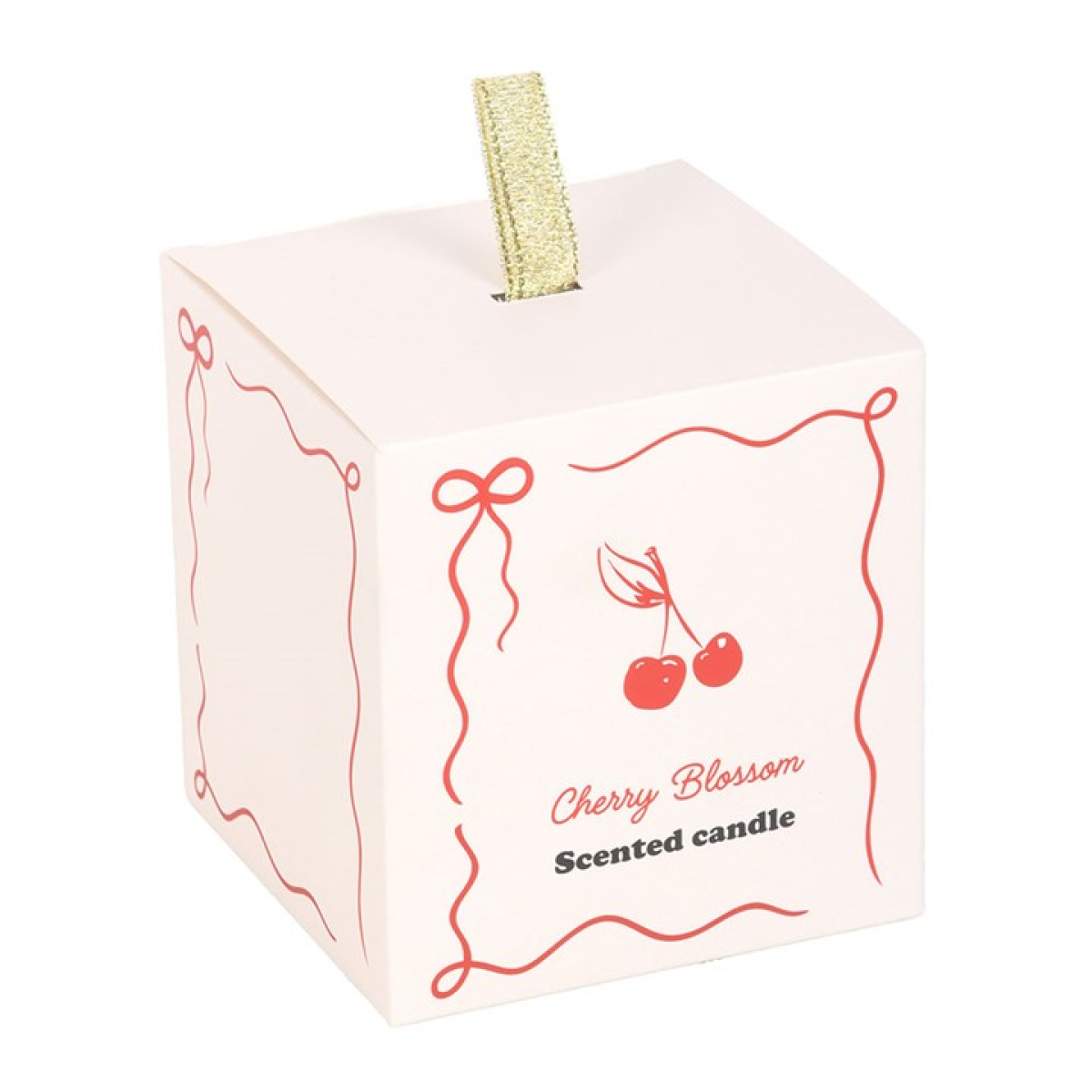 Mon Chéri Cherry Blossom Scented Candle in Red Glass Jar – Romantic Gift