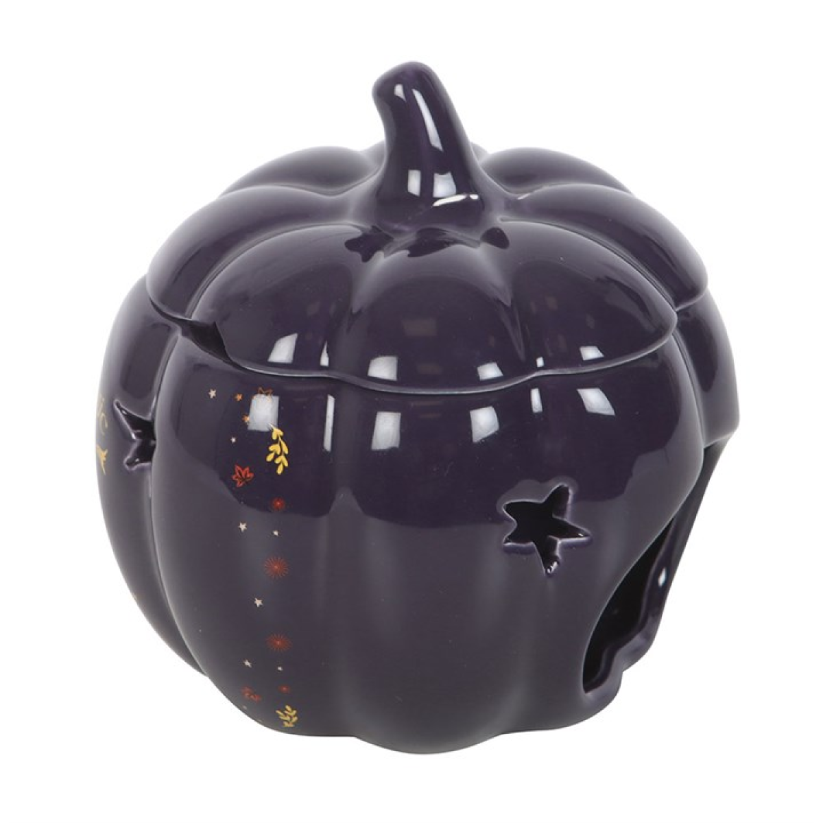 Midnight Blue Pumpkin Ceramic Oil Burner – Autumn Home Fragrance Decor