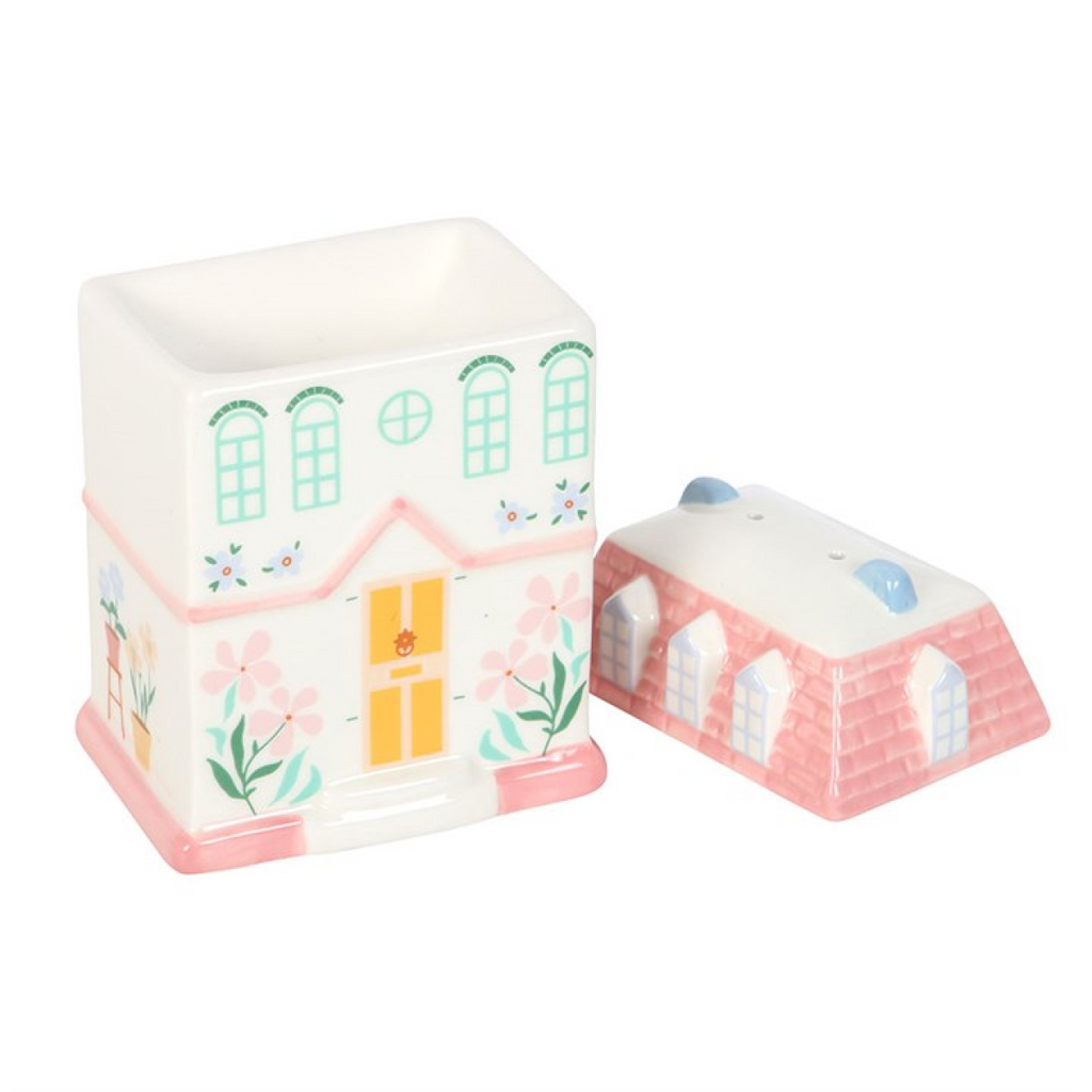 Pink Townhouse Oil Burner & Wax Warmer – Quirky Pastel Home Fragrance Decor