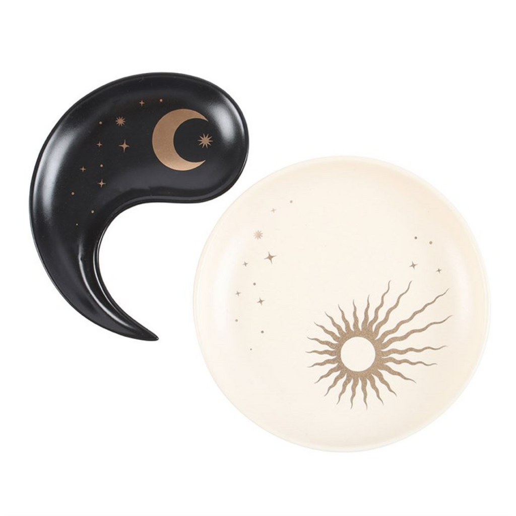 Yin and Yang Ceramic Trinket Dish Set – Sun & Moon Jewellery Holder