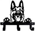 German Shepherd Dog Silhouette Wall Hook - Metal Decorative Hanger