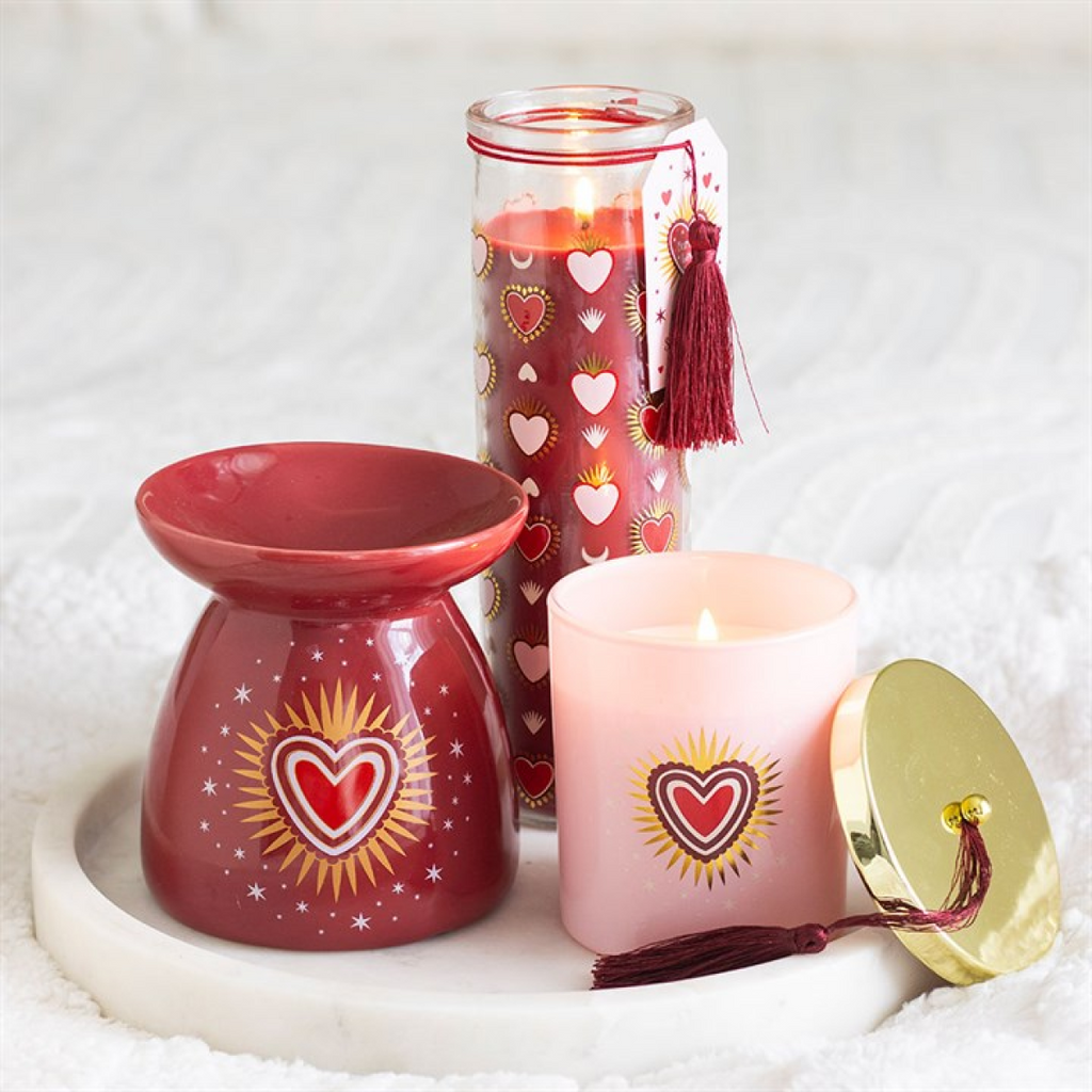 Burning Love Black Fig Scented Candle in Pink Jar with Gold Lid – 28hr Burn