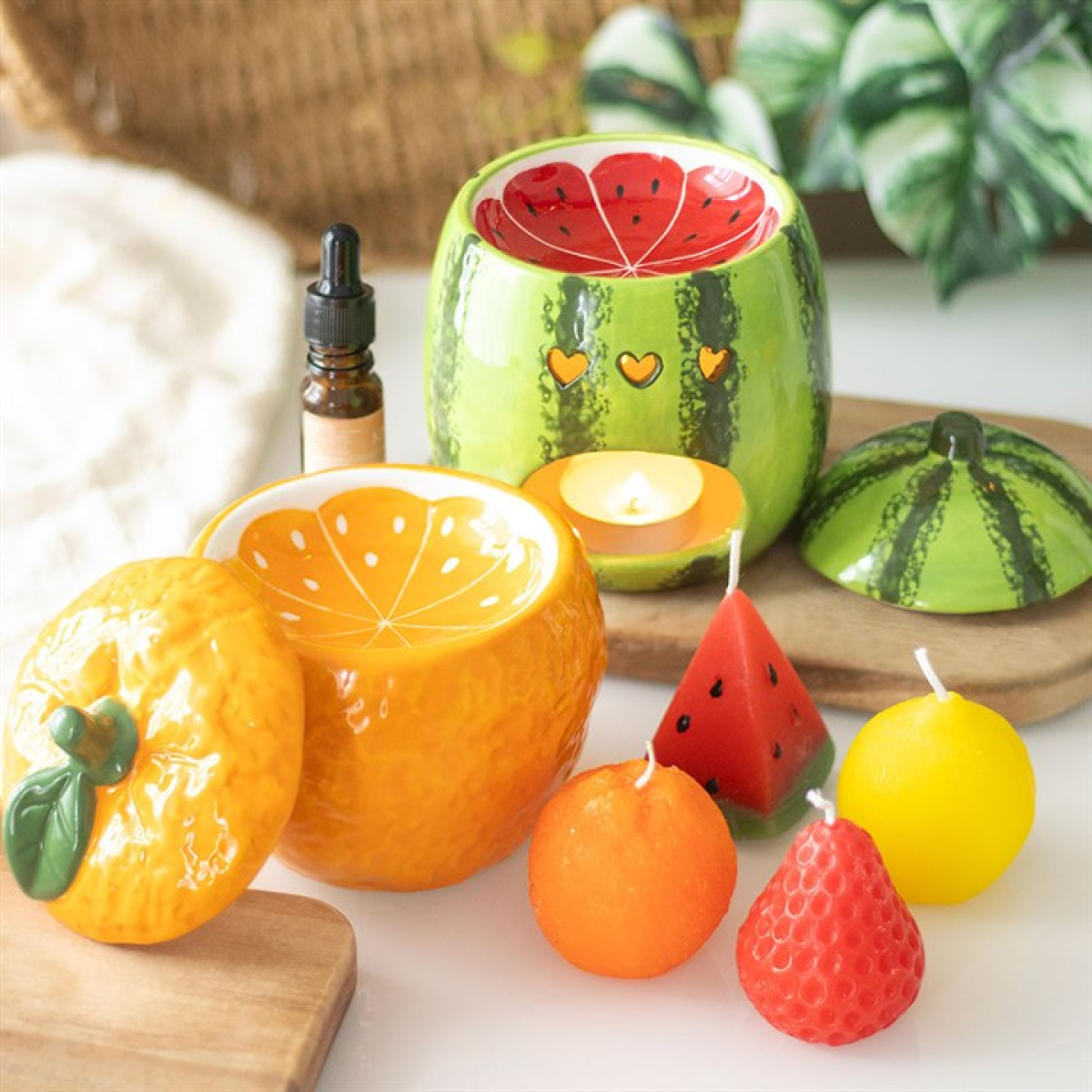 Watermelon Oil Burner & Wax Warmer – Fun Fruit Home Fragrance Decor