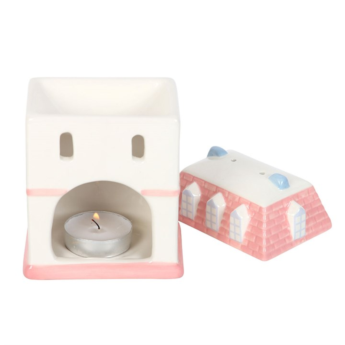 Pink Townhouse Oil Burner & Wax Warmer – Quirky Pastel Home Fragrance Decor