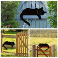 Metal Cat Fence Topper – Black Silhouette for Cat Gardening Decor Gifts