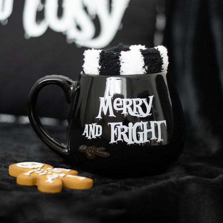 Merry and Fright Mug & Socks Set – Festive Halloween-Christmas Gift