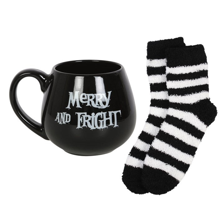 Merry and Fright Mug & Socks Set – Festive Halloween-Christmas Gift