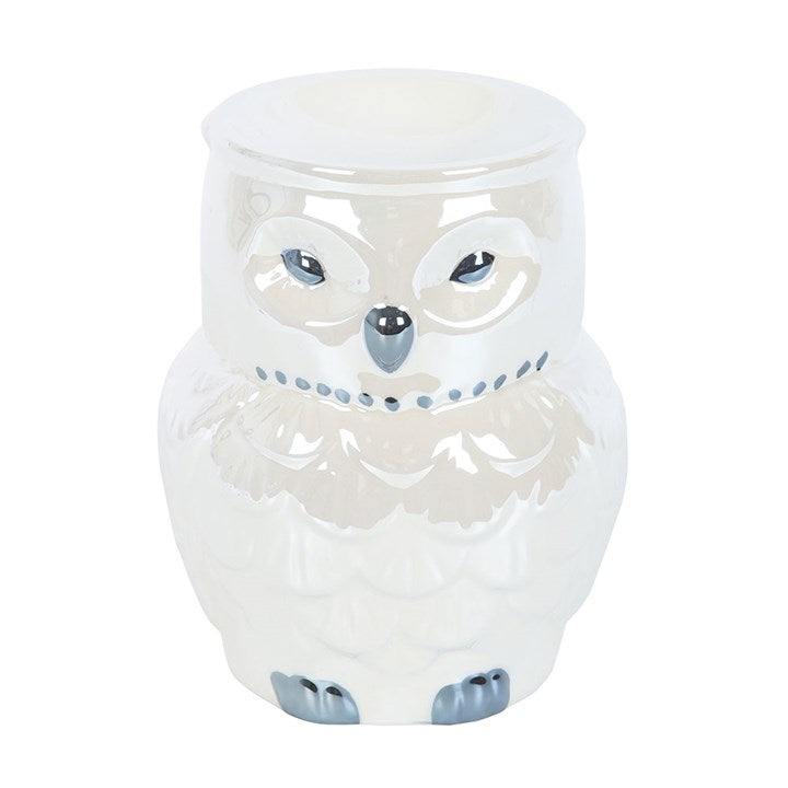 Iridescent Owl Ceramic Oil Burner & Wax Warmer – Mystical Home Fragrance