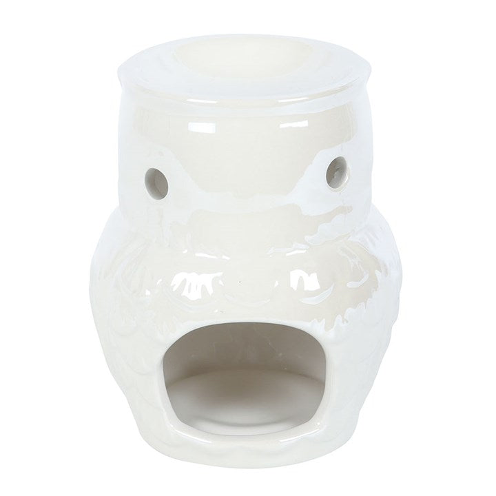 Iridescent Owl Ceramic Oil Burner & Wax Warmer – Mystical Home Fragrance