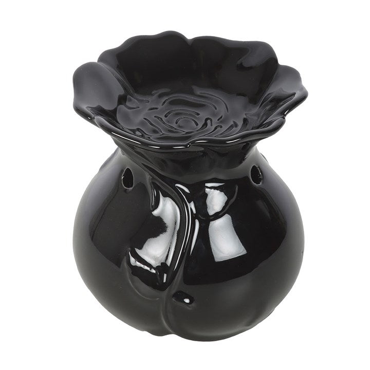 Dark Rose Ceramic Oil Burner – Gothic Floral Home Fragrance Decor
