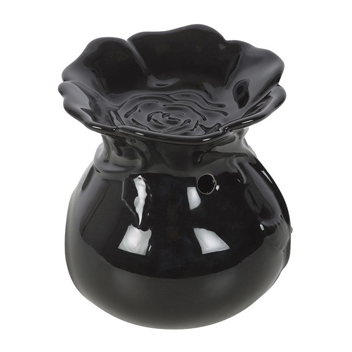 Dark Rose Ceramic Oil Burner – Gothic Floral Home Fragrance Decor