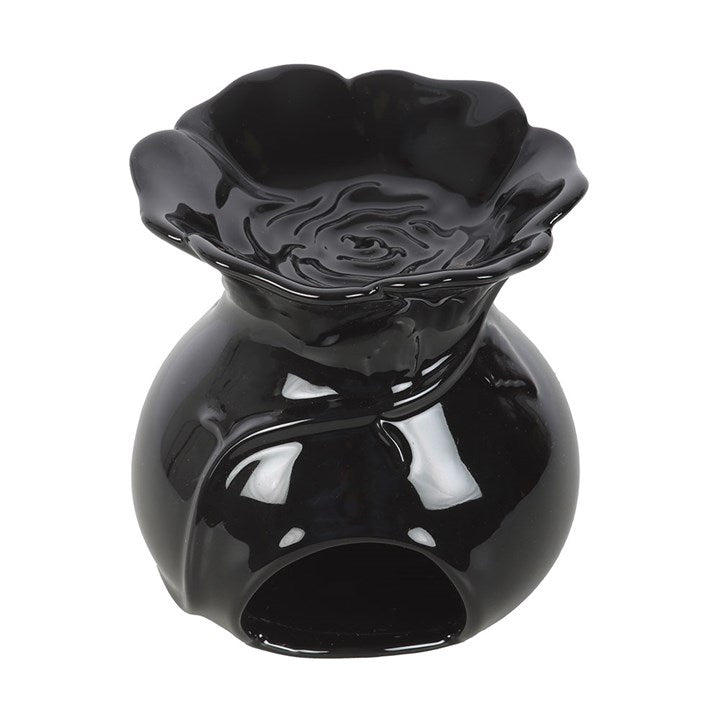 Dark Rose Ceramic Oil Burner – Gothic Floral Home Fragrance Decor