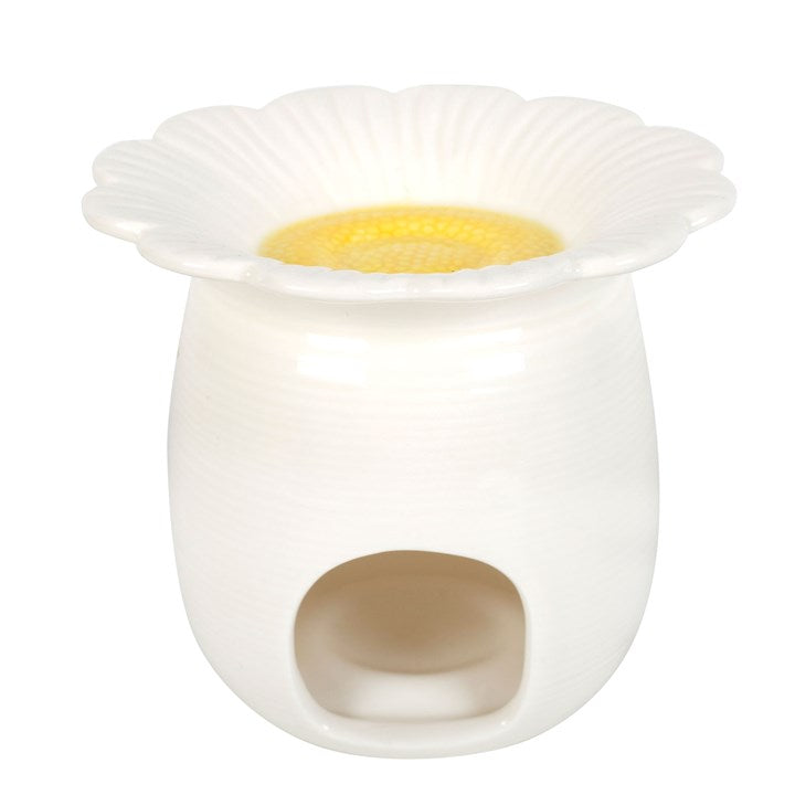 Daisy Flower Oil Burner – Stoneware Wax Melt & Fragrance Oil Warmer