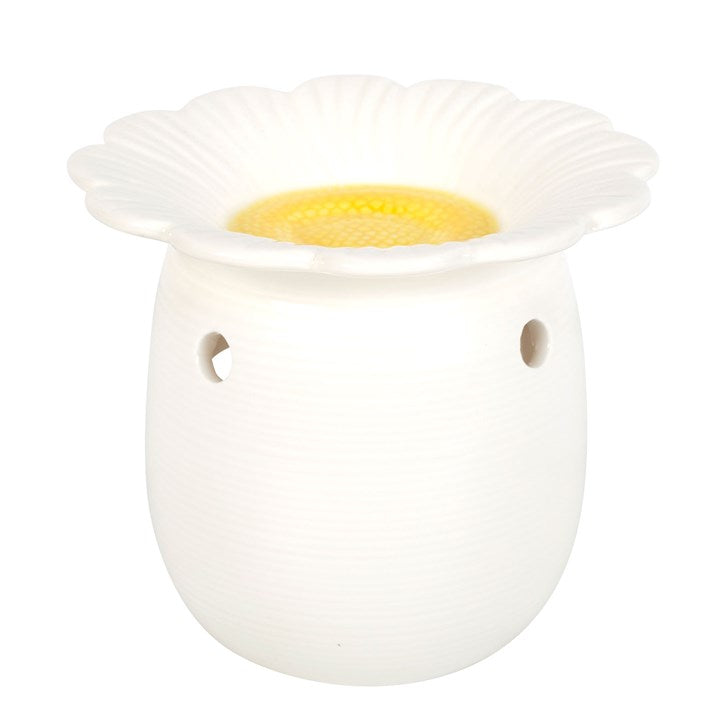 Daisy Flower Oil Burner – Stoneware Wax Melt & Fragrance Oil Warmer
