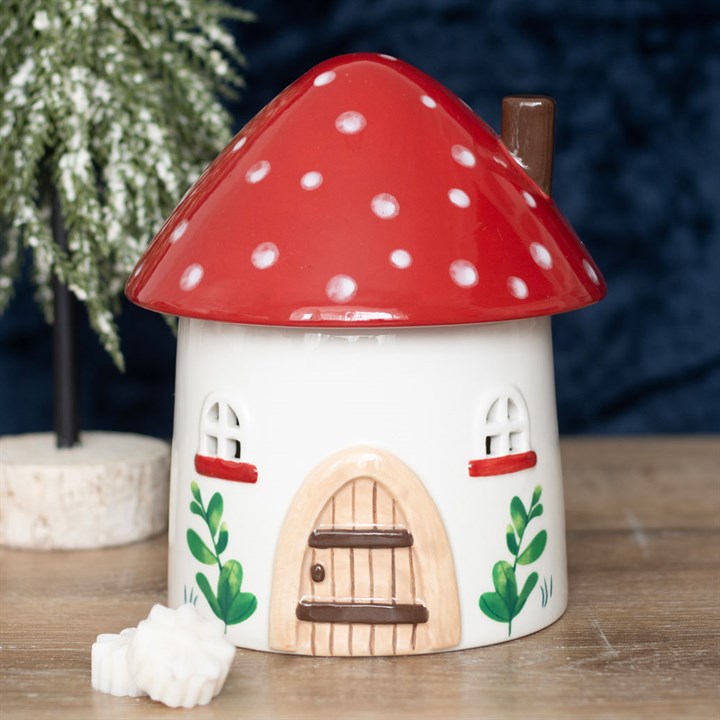 Mushroom House Oil Burner & Wax Warmer – Whimsical Home Fragrance Decor