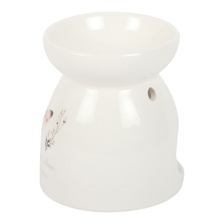 White Ceramic Butterfly Oil Burner – Memorial Message Home Fragrance