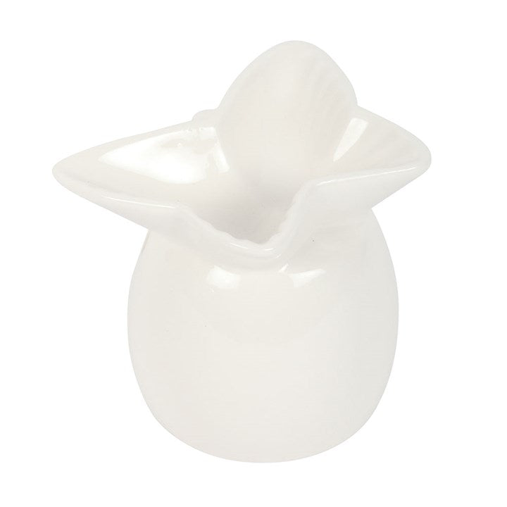 White Butterfly Ceramic Oil Burner – Elegant Fragrance Warmer for Home Décor