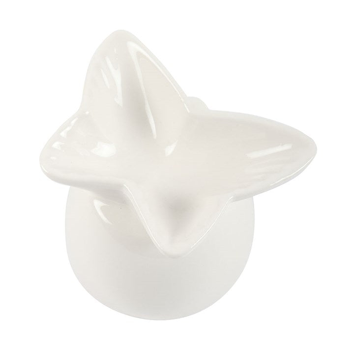 White Butterfly Ceramic Oil Burner – Elegant Fragrance Warmer for Home Décor