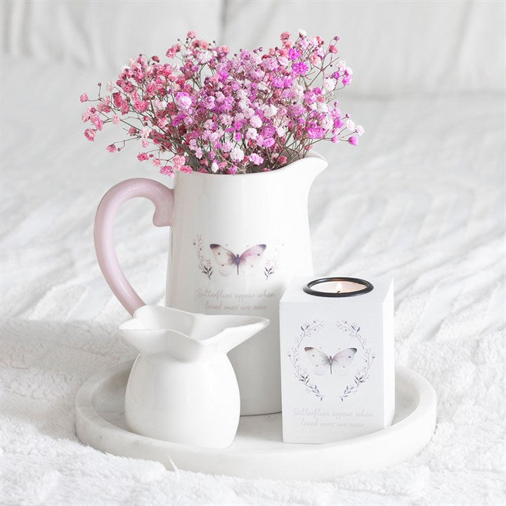 White Butterfly Ceramic Oil Burner – Elegant Fragrance Warmer for Home Décor