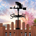 Weather Vane Cat and Mouse– Outdoor Wind Spinner for Garden & Roof Decoration