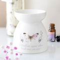White Ceramic Butterfly Oil Burner – Memorial Message Home Fragrance