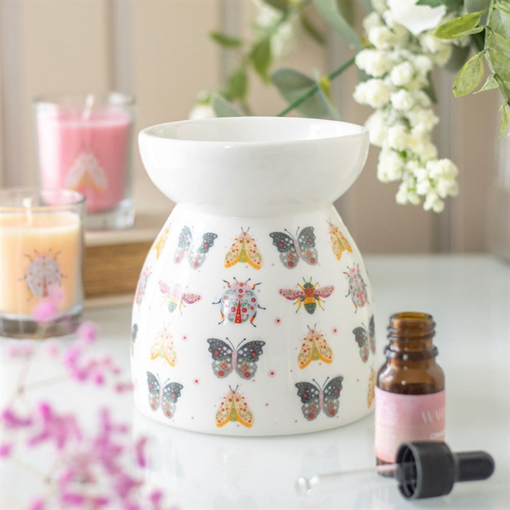 Floral Bug Oil Burner & Wax Warmer – Colourful Ceramic Home Fragrance Decor
