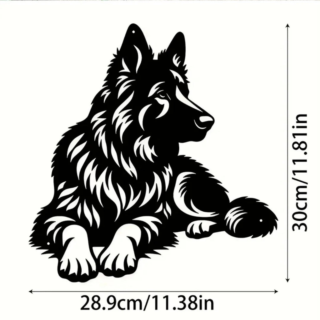 German Shepherd Metal Wall Art – Alsatian Dog Garden & Fence Decor