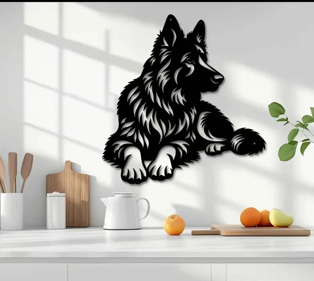 German Shepherd Metal Wall Art – Alsatian Dog Garden & Fence Decor