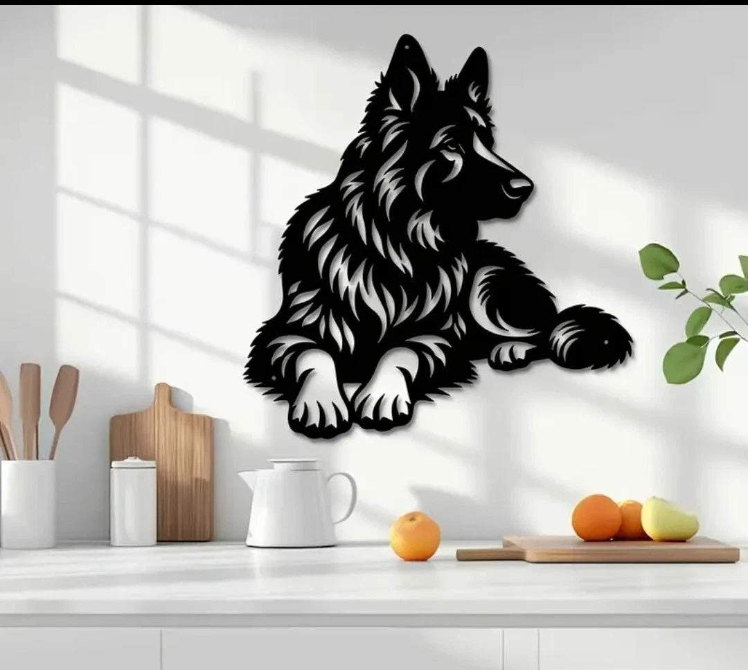 German Shepherd Metal Wall Art – Alsatian Dog Garden & Fence Decor