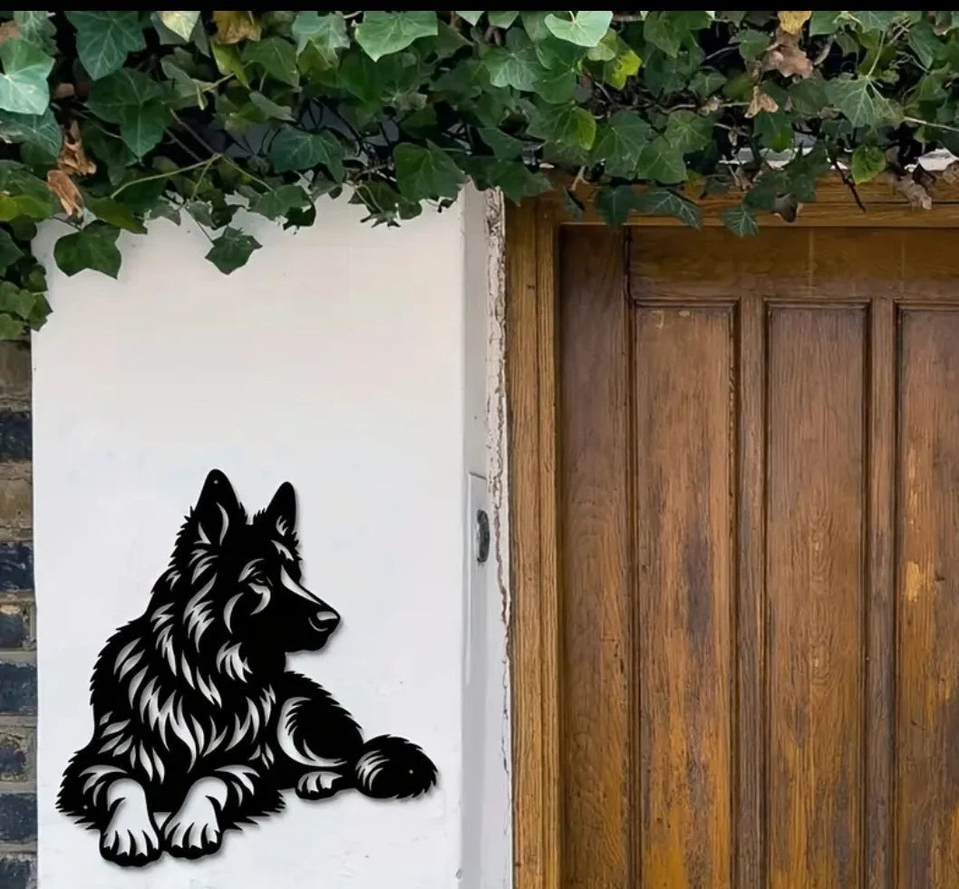 German Shepherd Metal Wall Art – Alsatian Dog Garden & Fence Decor